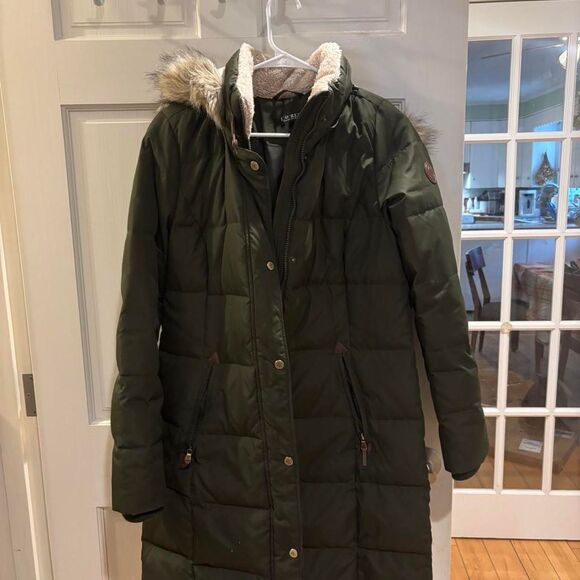 Ralph Lauren Jackets & Blazers - Lauren Ralph Lauren Women's Green Down Long Puffer Parka w/ Faux Fur Hood Size M
